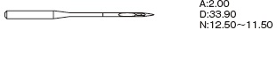 Игла Organ Needles DPx5 NY2 SES (DPx5 RBM-S SES) № 80/12